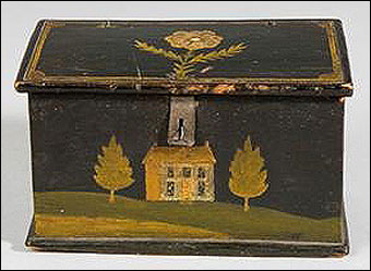 Keno Inaugural Auction May 1-2, 2010 - Jacob or Jonas Weber trinket box dated 1852 brought $7735